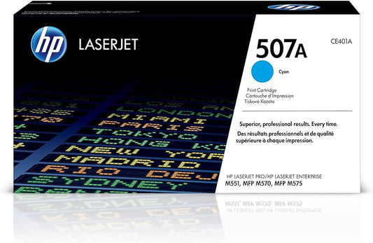 New, Pre-Owned - HP 507A Standard Yield Cyan LaserJet Toner Cartridge, CE401A