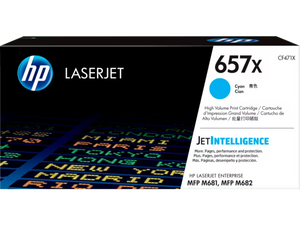 New, Pre-owned, Original HP 657X High Yield Cyan Toner Cartridge, CF471X