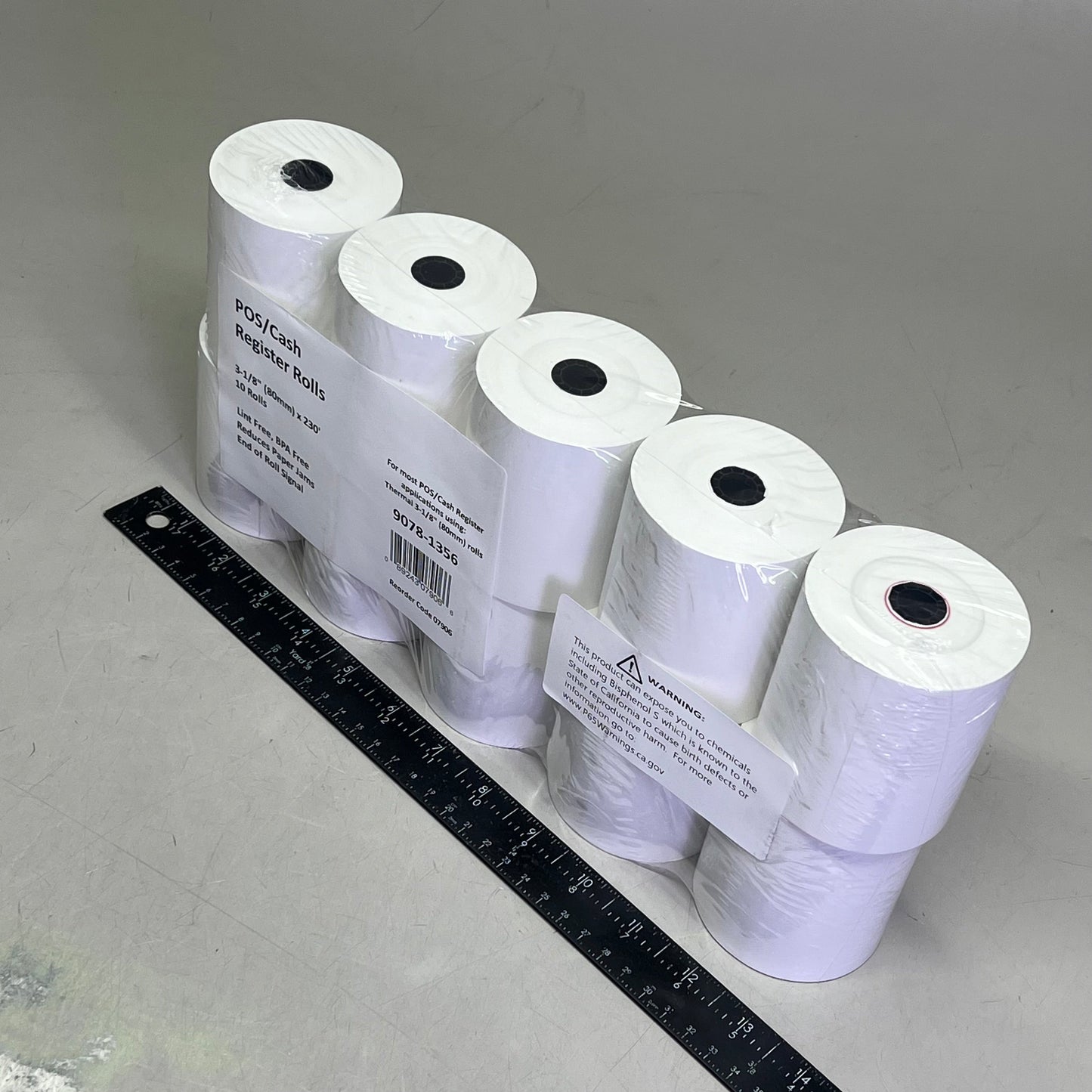 ZA@ (50 PACK) Thermal Paper Receipt Rolls  3-1/8" x 230' White 9078-1356