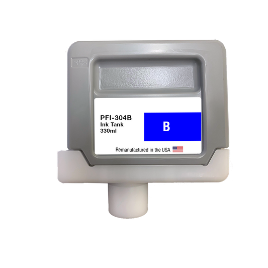 U.S. Remanufactured for Canon PFI-304B 330ml Blue Ink Cartridge