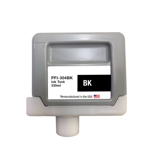 U.S. Remanufactured for Canon PFI-304BK 330ml Black Ink Cartridge