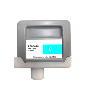 U.S. Remanufactured for Canon PFI-304C 330ml Cyan Ink Cartridge