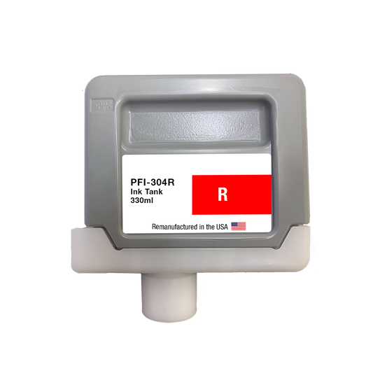 U.S. Remanufactured for Canon PFI-304R 330ml Red Ink Cartridge