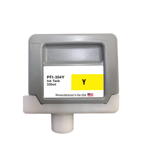 U.S. Remanufactured for Canon PFI-304Y 330ml Yellow Ink Cartridge