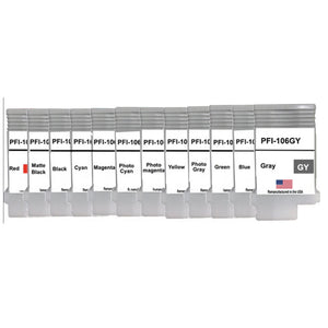 U.S. Remanufactured Ink Cartridges for Canon PFI-106 130mL 12-Pack