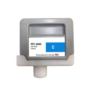 U.S. Remanufactured for Canon PFI-306C 330ml Cyan Ink Cartridge