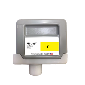 U.S. Remanufactured for Canon PFI-306Y 330ml Yellow Ink Cartridge