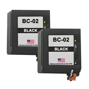 U.S. Remanufactured for Canon BC-02 Black Ink Cartridges Twin Pack