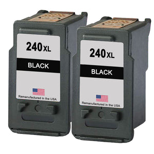 U.S. Remanufactured for Canon PG-240XL Black Twin Pack High Yield Ink Cartridges