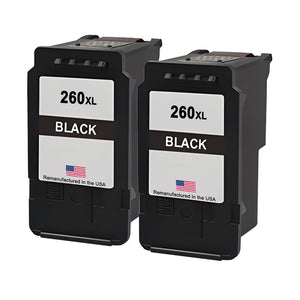 U.S. Remanufactured for Canon PG-260XL Black Ink Cartridge Twin Pack
