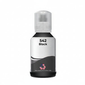 US Remanufactured for Epson 542 (T542120-S) 130 ml Black Ultra High Yield Ink Bottle Made in the USA, T542120-S