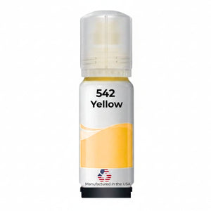 US Remanufactured for Epson 542 (T542420-S) 70 ml Yellow Ultra High Yield Ink Bottle Made in the USA, T542420-S