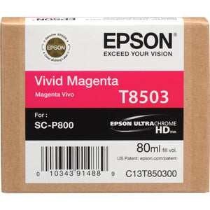 New, Pre-Owned - Epson T8503 UltraChrome HD Vivid Magenta Ink Cartridge, T850300