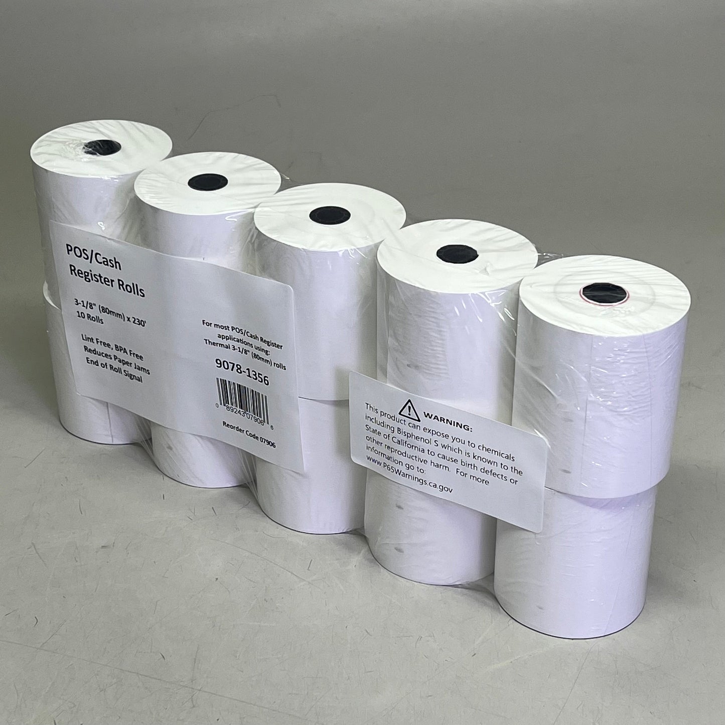 ZA@ (50 PACK) Thermal Paper Receipt Rolls  3-1/8" x 230' White 9078-1356