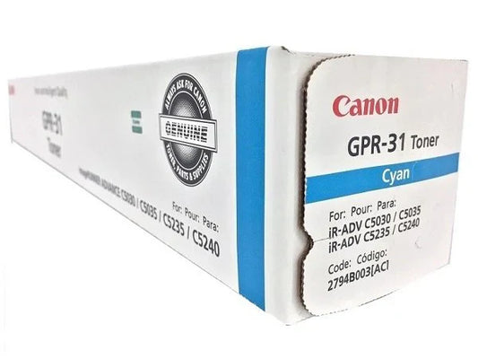 New, Pre-Owned - Canon GPR-31 Standard Yield Cyan Toner Cartridge, 2794B003