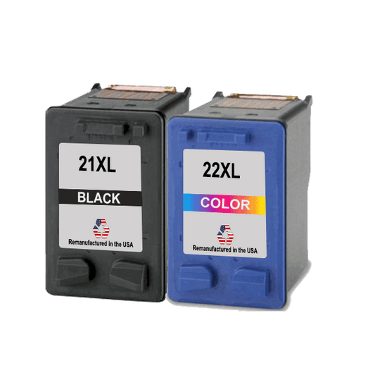 U.S. Remanufactured for HP 21XL Black / HP 22XL Color Combo Pack Ink Cartridges