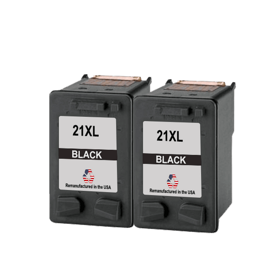 U.S. Remanufactured for HP 21XL (CH569AN) Black Twin Pack Ink Cartridges