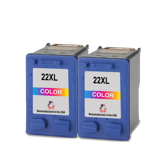U.S. Remanufactured for HP 22XL (CH570AN) Color Twin Pack Ink Cartridges Twin Pack