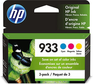 New, Pre-Owned - HP 933 Cyan, Magenta, Yellow Ink Cartridges (3-pack)