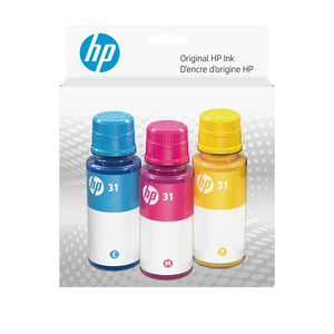 New, Pre-Owned - HP 31 Standard Yield Tri-Colour 50ml Ink Cartridges Refills-Pack-3