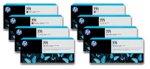 New, Pre-Owned - HP 771A Black and Color Standard Yield Ink Cartridge (8 Pack)