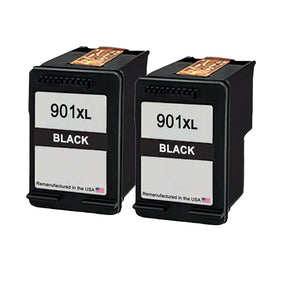 U.S. Remanufactured for HP 901XL (CC654AN) Black Twin Pack Ink Cartridges