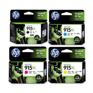 New, Pre-Owned - HP 915XL Black, Cyan, Magenta, Yellow (4 Pack) Ink Cartridges