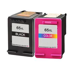 U.S. Remanufactured for HP 65XL Black / Color Combo Pack Ink Cartridges