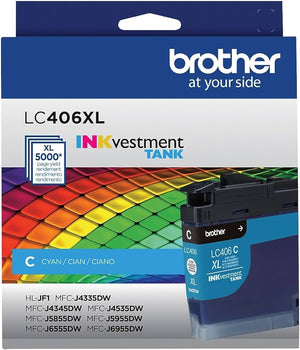 New, Pre-Owned - Brother LC406XL High Yield Cyan Ink Cartridge