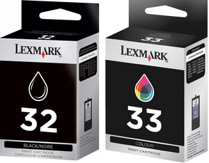 New, Pre-Owned - Lexmark 18C0532 #32/#33 Black & Color Twin Pack ink Cartridges