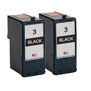 U.S. Remanufactured for Lexmark #3 18C1530 Black Ink Cartridge Twin Pack