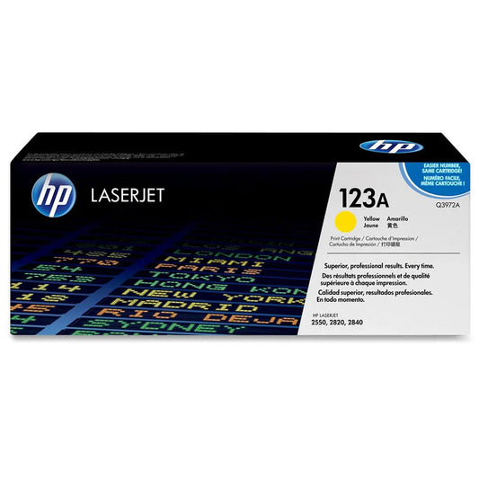 New, Pre-Owned - HP 123A Yellow LaserJet Toner Cartridge, Q3972A