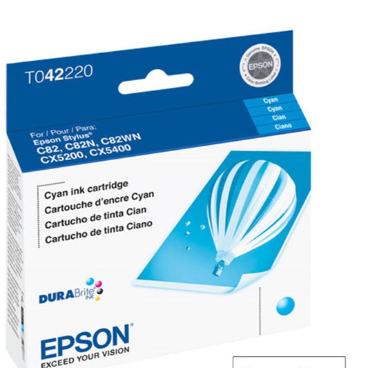 New, Pre-Owned - Epson T042 Standard-Yield Cyan Ink Cartridge, T042220