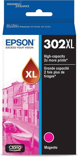 New, Pre-Owned - Epson 302XL Claria Premium High-Yield Magenta Ink Cartridge, T302XL320