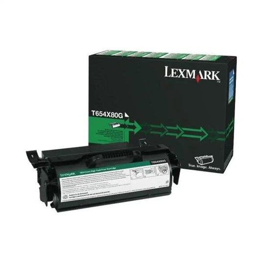 New, Pre-Owned - Lexmark T654X80G Extra High-Yield Black Toner Cartridge