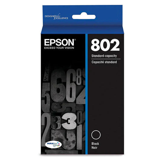 New, Pre-Owned - Epson T802 Standard Yield Black Ink Cartridge,T802120-S