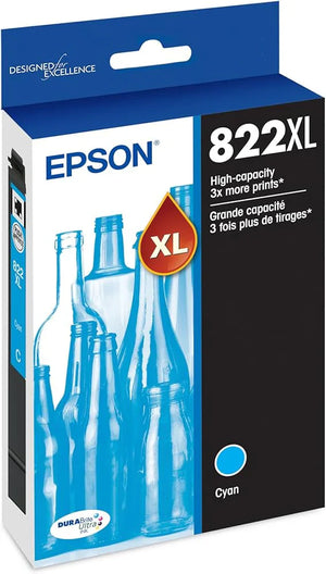 New, Pre-Owned - Epson T822XL Cyan High-Yield Ink Cartridge, T822XL220-S