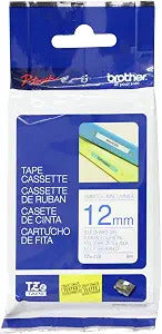 New, Pre-owned, Original Brother TZe-233 Labelling Tape Cassette, Blue on White, 12 mm (W) x 8 m (L), Laminated Tape