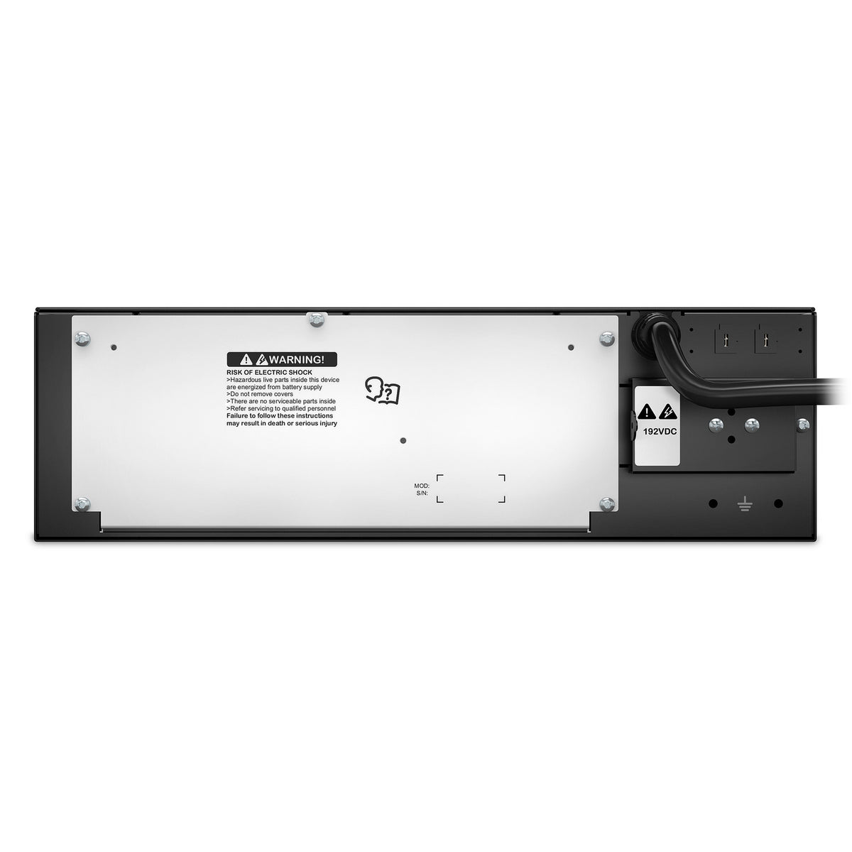 APC External Battery Pack 192V 10Ah 3U Sealed Lead-Acid UPS, rear view