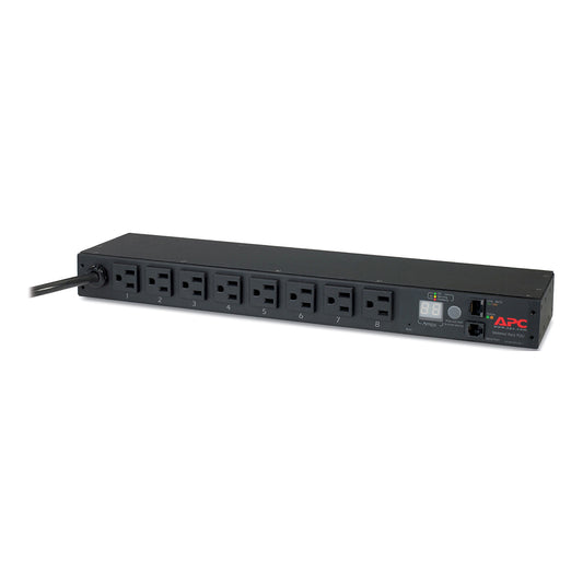 APC 计量型机架式 PDU 15A 120V 8位插座 1U 水平安装 AP7800B