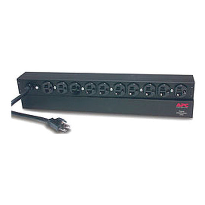 APC NetShelter Basic Rack PDU 1U 20A 120V 10 5-20R Outlets, front left view