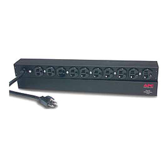 APC NetShelter Basic Rack PDU 1U 20A 120V 10 5-20R Outlets, front left view