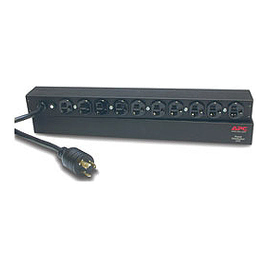 APC NetShelter Basic Rack PDU 1U 20A 120V 10 5-20R Outlets, front left view