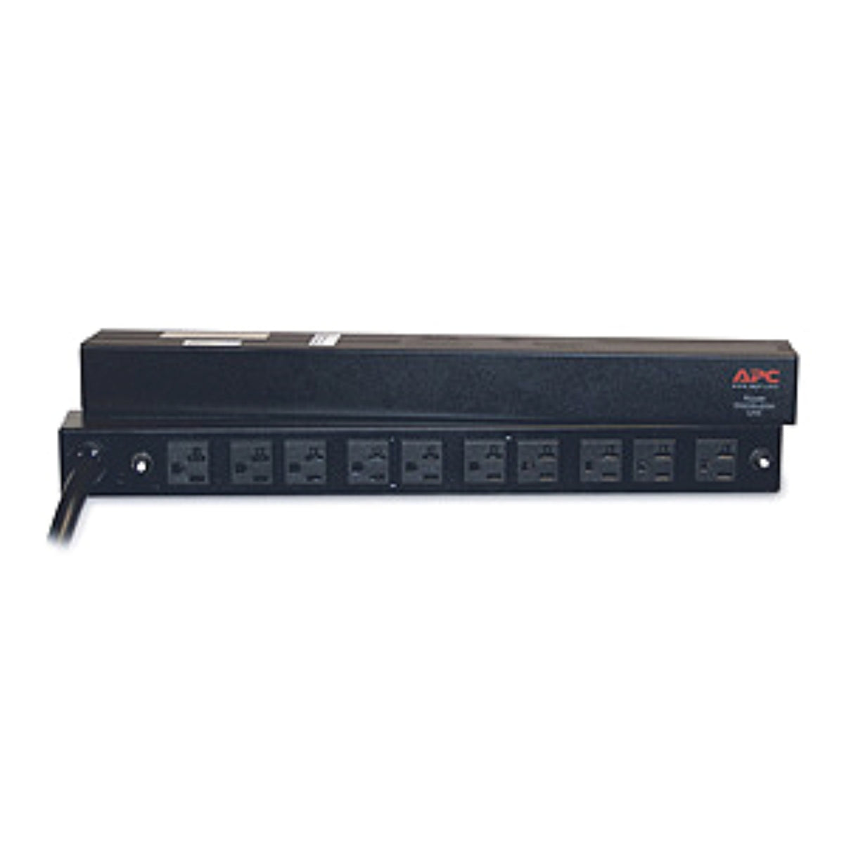 APC NetShelter Basic Rack PDU 1U 30A 120V 10 5-20R Outlets, front left view