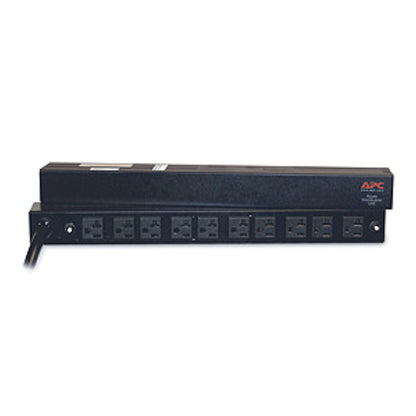APC NetShelter Basic Rack PDU 1U 30A 120V 10 5-20R Outlets, front left view