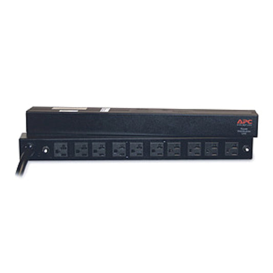 APC NetShelter Basic Rack PDU 1U 30A 120V 10 5-20R Outlets, front left view