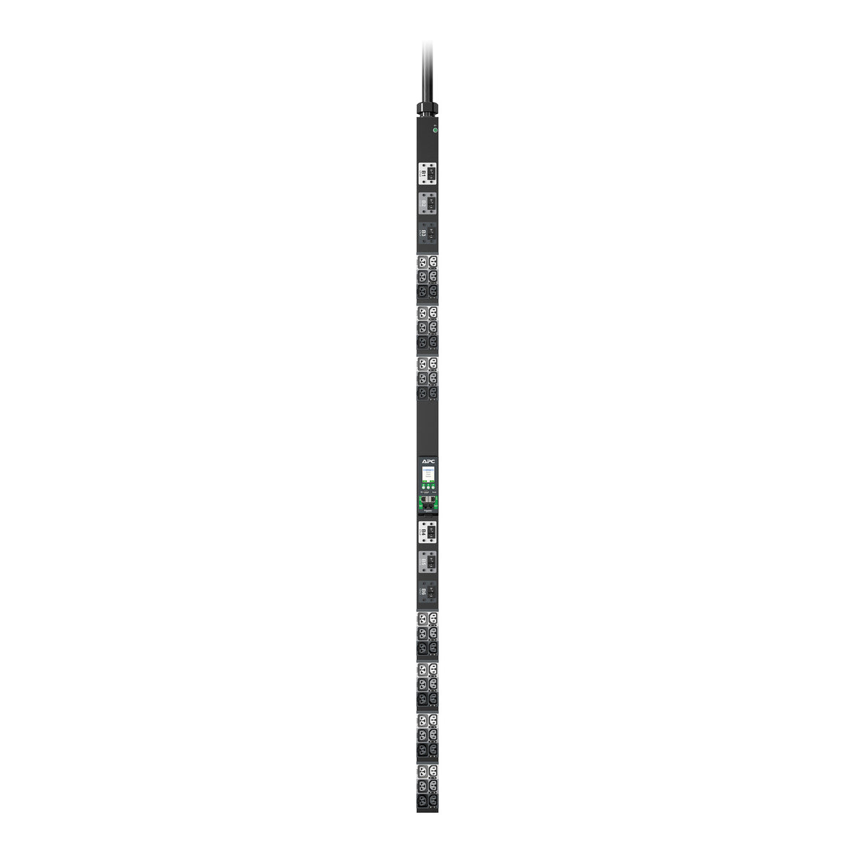 APC NetShelter Metered Rack PDU 0U Vertical 60A 208V 3-Phase, front three-quarter view