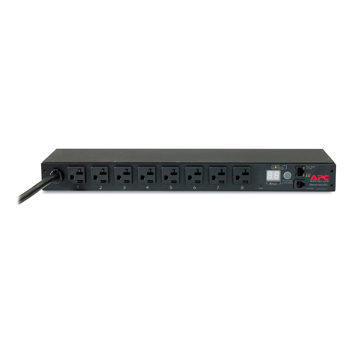 APC NetShelter Metered Rack PDU AP7801B, front side view along the outlet strip