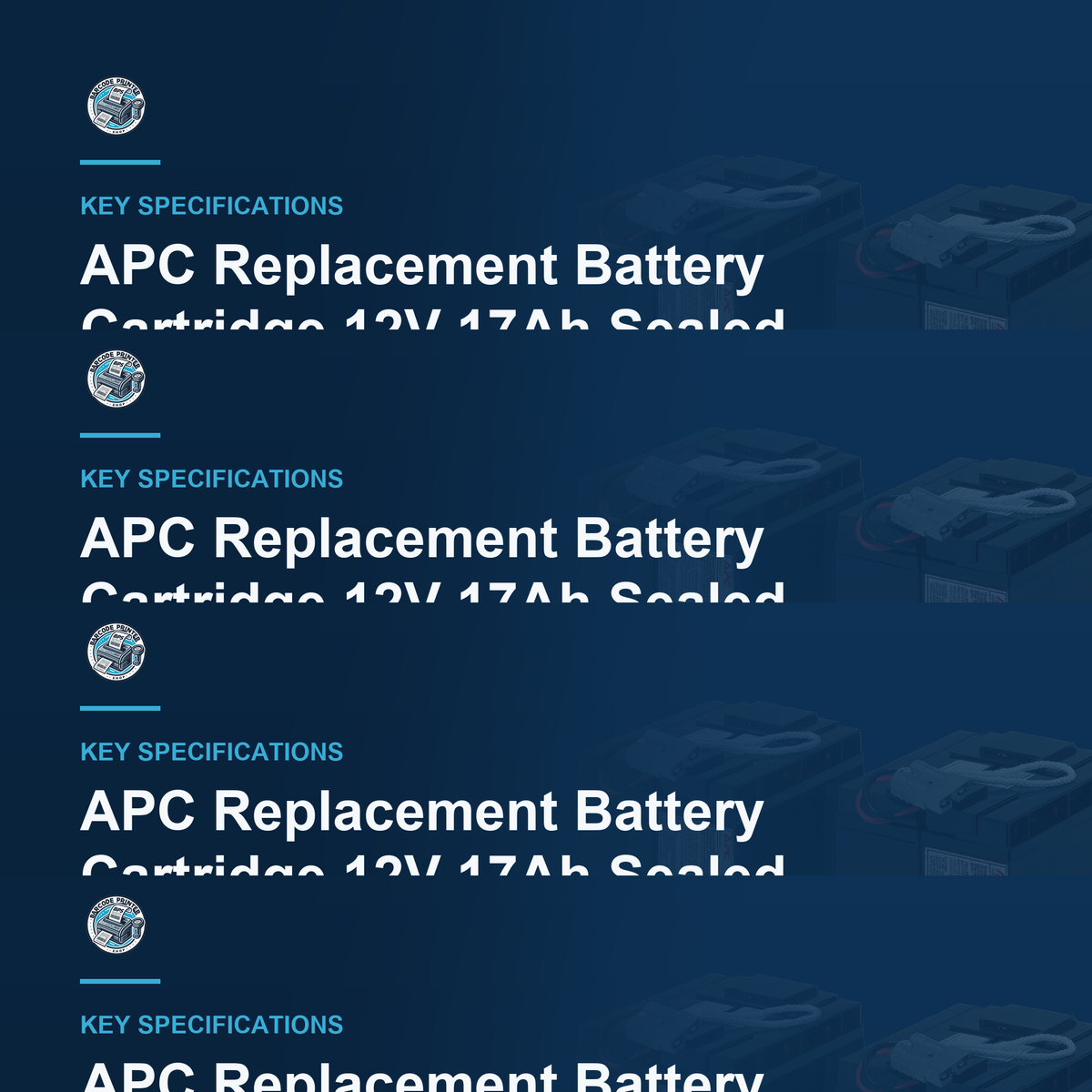 APC Replacement Battery Cartridge RBC55 key specifications