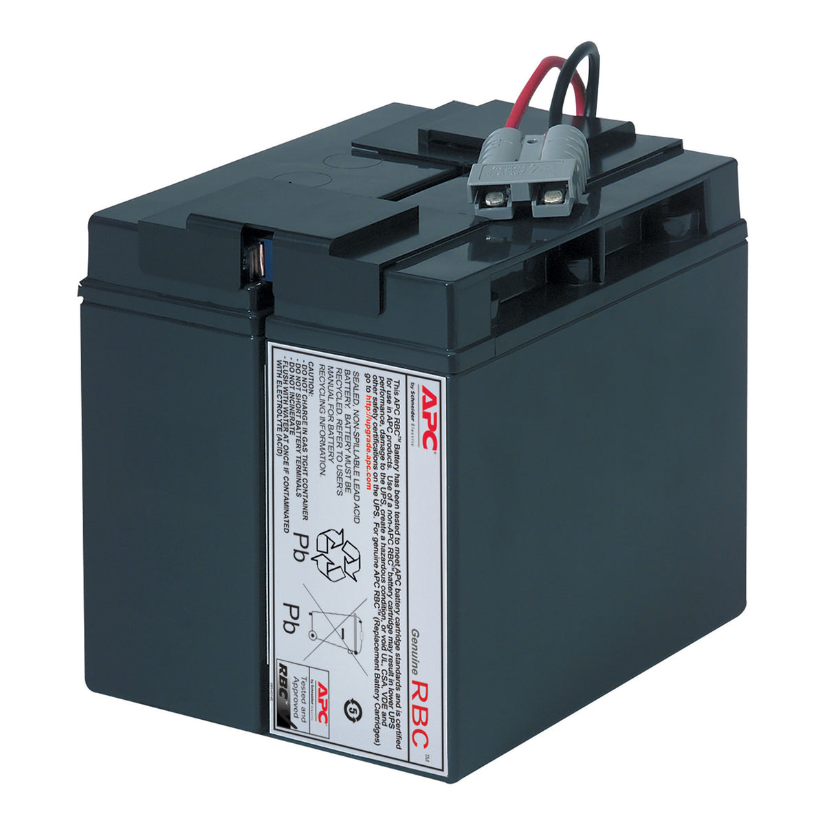 APC Replacement Battery Cartridge 24V 17Ah Sealed Lead-Acid, front left view